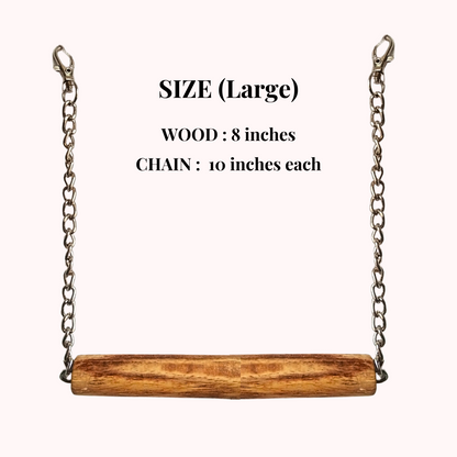 Wooden Swing Perch Toy for Cockatails Ringneck Sunconure Parakeet