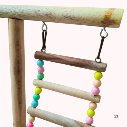 2-in-1 Cage & Table Top PlayDeck with Climbing Ladder