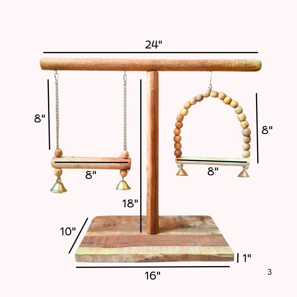 Natural Wood Jumbo PlayStation for Macaws, Greys & Large Parrots