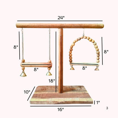 Natural Wood Jumbo PlayStation for Macaws, Greys & Large Parrots