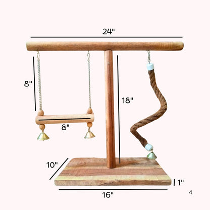 Big Parrot Activity Center – 24" Wide T-Stand with Swings