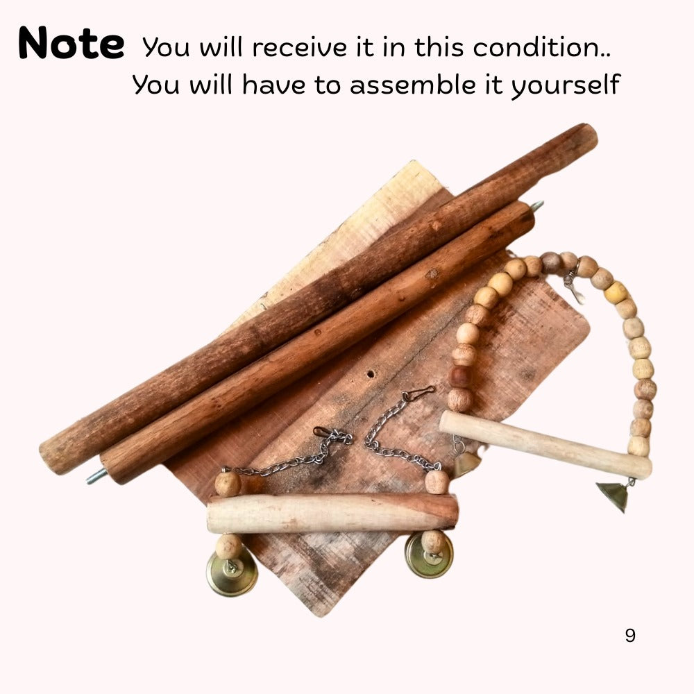 Natural Wood Jumbo PlayStation for Macaws, Greys & Large Parrots