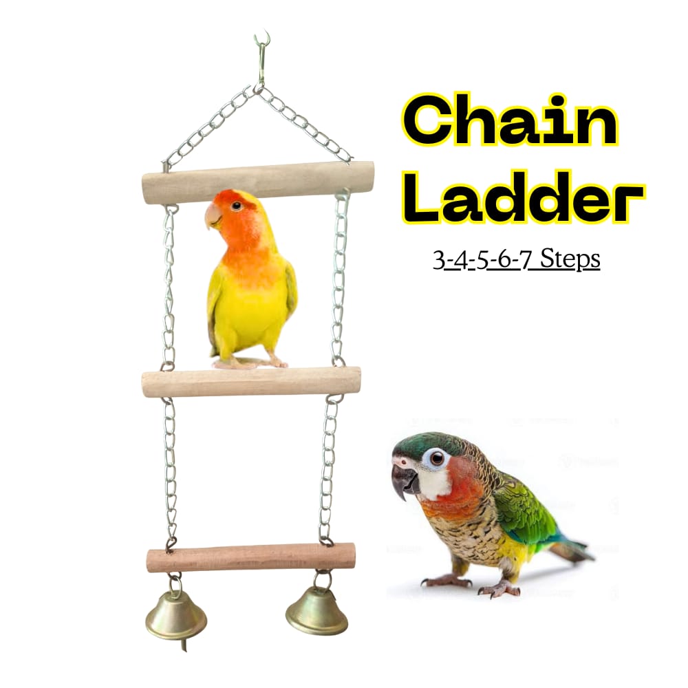 Flexible Parrot Climbing Ladder – Durable Wood & Metal Chain Accessory