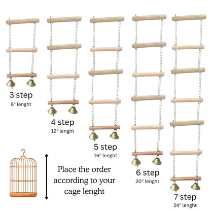 Flexible Parrot Climbing Ladder – Durable Wood & Metal Chain Accessory