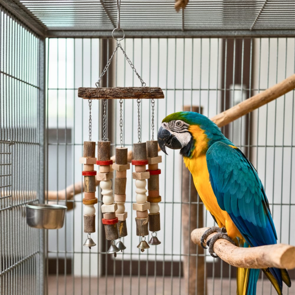 Premium Parrot Play Gym Hanging Toy – Jumbo Jingle Set for Large Birds